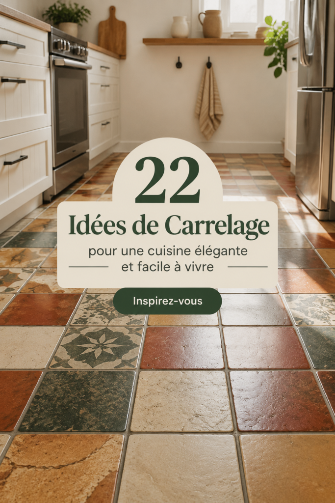 Carrelage de cuisine moderne et élégant en couleurs neutres.