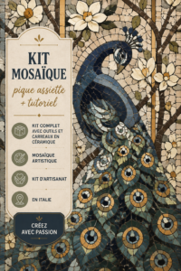 Kit mosaïque complet pour salle de bain avec outils et carreaux de céramique