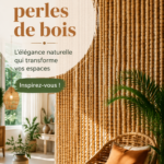 Salle de bain avec murs en perles de bois, créant une ambiance chaleureuse