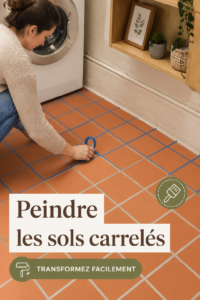 Carrelage de salle de bain fraîchement peint en blanc