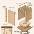 Un rangement en bois DIY pour outils, moderne et esthétique.
