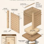 Un rangement en bois DIY pour outils, moderne et esthétique.