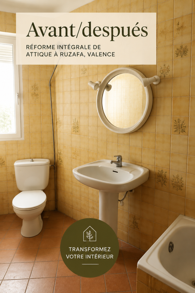 Salle de bain rénovée avec goût, éclairage naturel et matériaux modernes.
