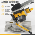 Scie à onglets radiale DEWALT D27112-QS sur une surface de travail