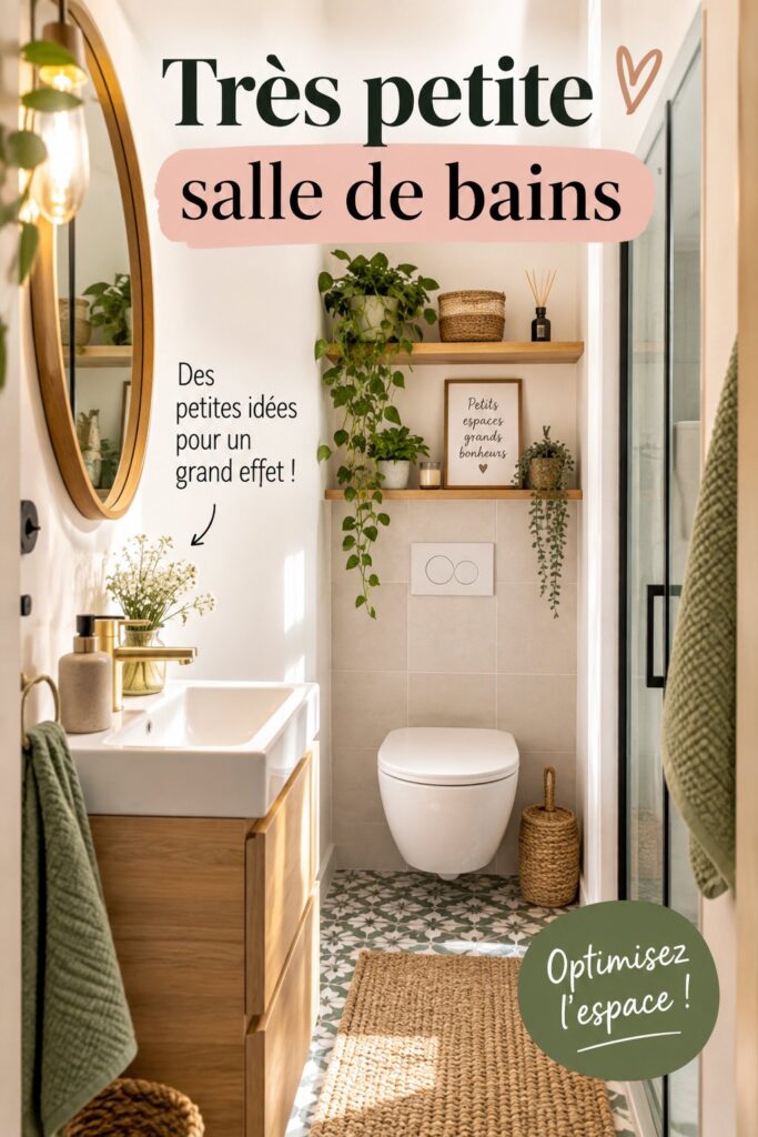 Exemple d'une petite salle de bains moderne avec des éléments fonctionnels