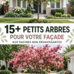 Un jardin charmant avec des petits arbres aux racines peu envahissantes.