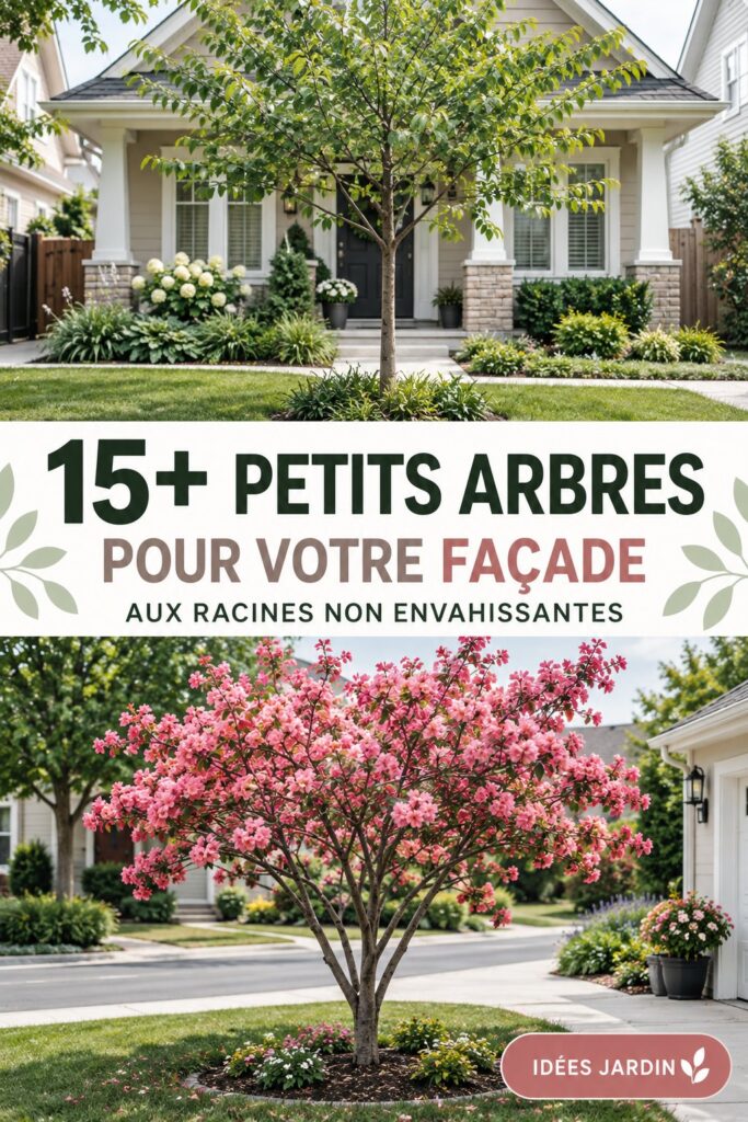 Un jardin charmant avec des petits arbres aux racines peu envahissantes.