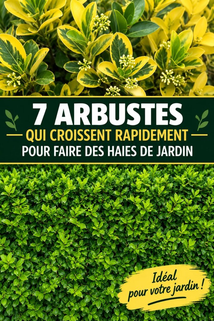 Jardin avec des arbustes à croissance rapide ajoutant de la verdure et de la couleur.