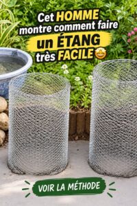 Un petit étang dans un jardin bien aménagé, entouré de plantes vertes