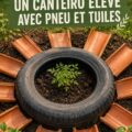 Jardin DIY avec des pneus recyclés colorés remplis de fleurs
