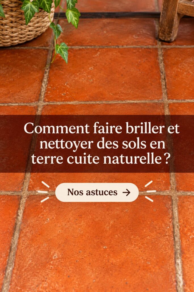 Sol en terre cuite propre et brillant dans une salle de bain