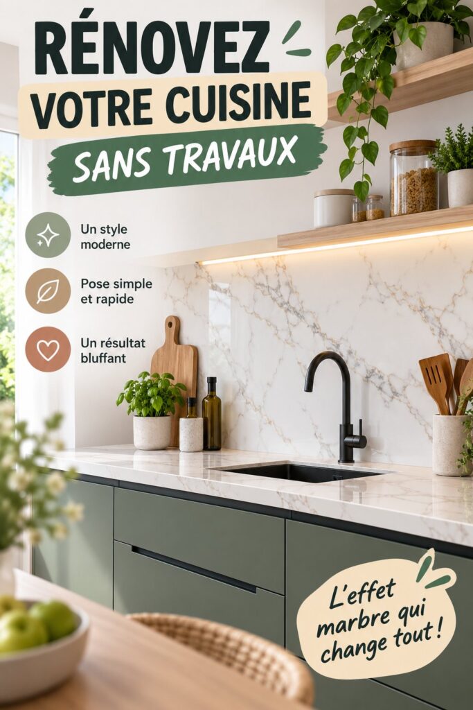 Cuisine moderne avec revêtements décoratifs et un aménagement pratique