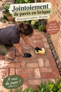 Pavés en briques fraîchement rénovés dans un jardin