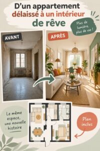 Transformation d'une salle de bain avant et après rénovation moderne avec des touches de couleurs.