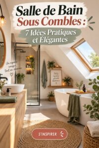 Aménagement élégant d'une salle de bain sous combles avec des espaces optimisés.
