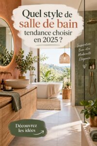Salle de bain moderne et tendance avec des couleurs apaisantes en 2025.
