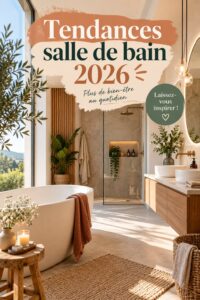 Salle de bain moderne avec des matériaux naturels et un design apaisant