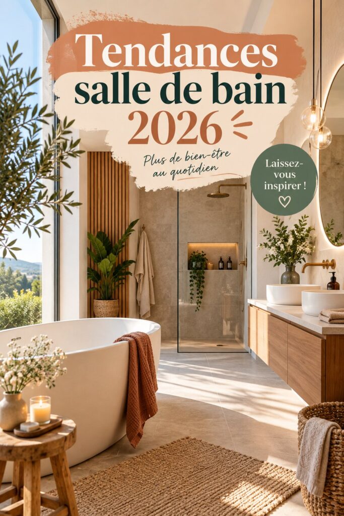 Salle de bain moderne avec des matériaux naturels et un design apaisant