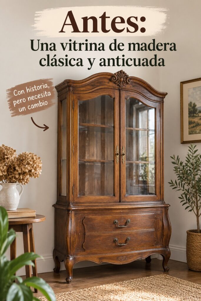 Vitrine en bois classique rénovée en style moderne