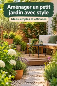 Aménagement d'un petit jardin avec des plantes et un coin détente