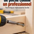 Femme utilisant une perceuse pour un assemblage au trou de poche dans sa salle de bain