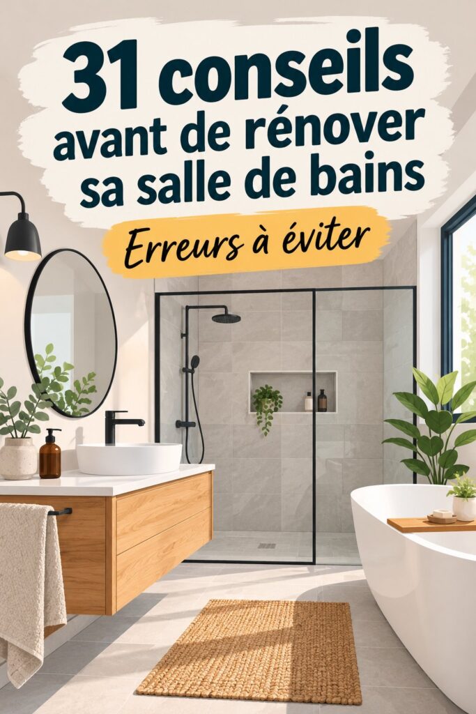 Salle de bain rénovée avec un design moderne et élégant.
