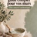 Image d'une salle de bain rénovée avec de la peinture à la chaux. Mur décoratif en couleurs douces.