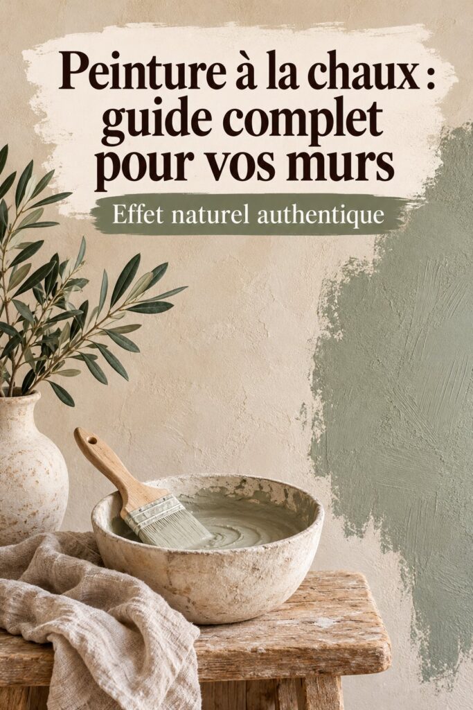 Image d'une salle de bain rénovée avec de la peinture à la chaux. Mur décoratif en couleurs douces.