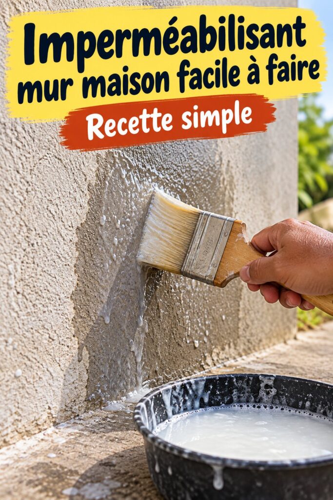 Un mélange d'imperméabilisant mural fait maison avec des ingrédients simples sur un fond de cuisine