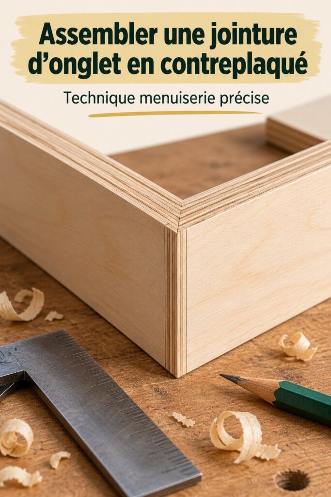 Jointure d'onglet en contreplaqué parfaitement assemblée