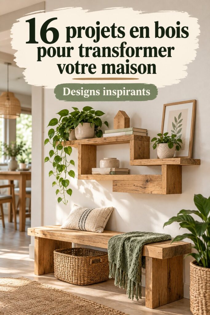 Un intérieur chaleureux avec des éléments en bois créatifs et accueillants.