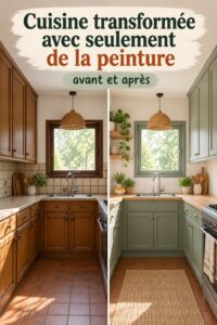Cuisine rénovée avec une peinture lumineuse et moderne