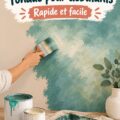 Salle de bain avec peinture décorative aux couleurs mélangées