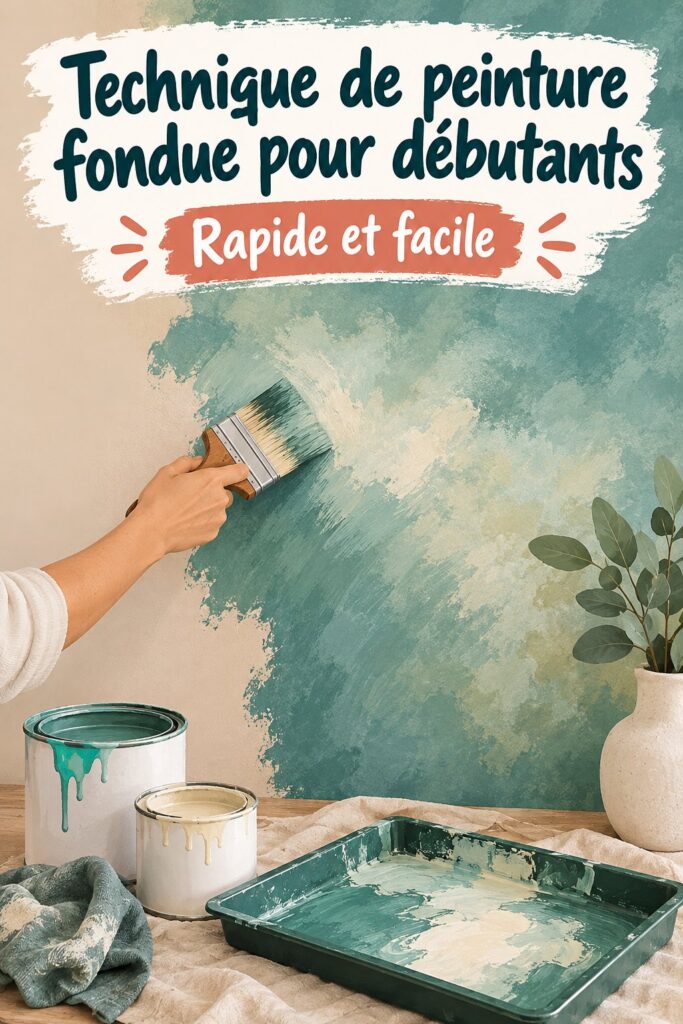 Salle de bain avec peinture décorative aux couleurs mélangées