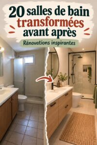 Salle de bain rénovée avec un style moderne et chaleureux.