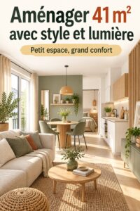 Intérieur d'un appartement moderne de 41 m², lumineux et optimisé
